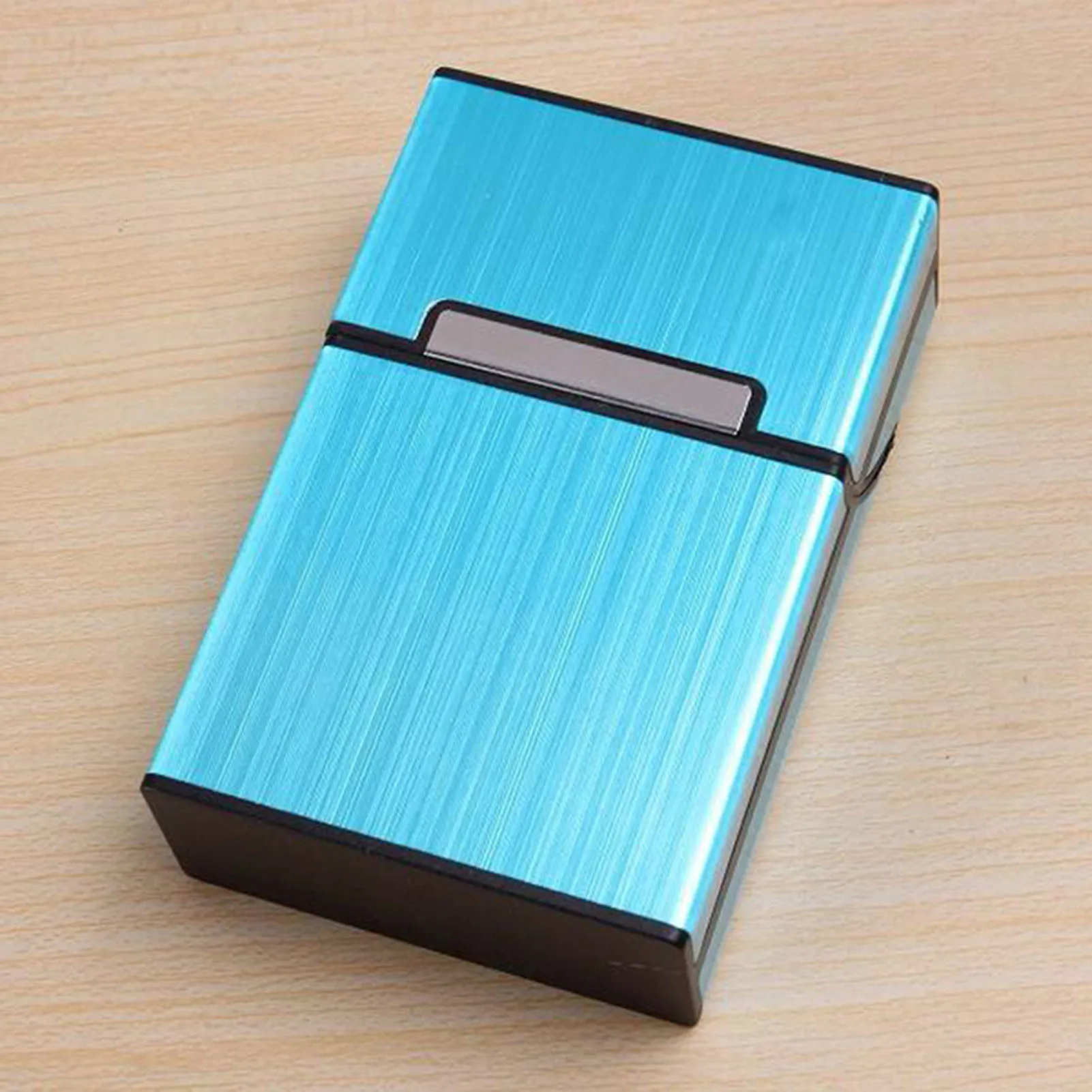 Aluminum Alloy Brushed Cigarette Case Durable Portable Capacity Storage Box American Style Square Design Home Business Occasions