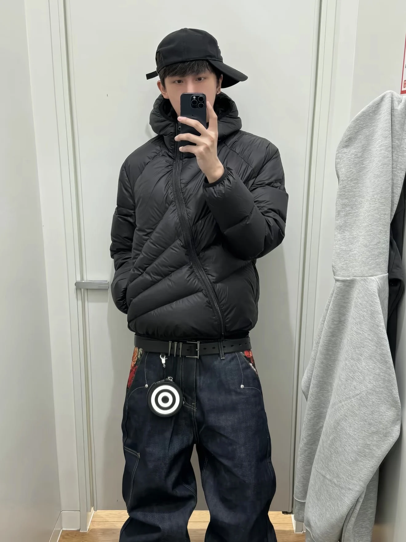 

American Sle Casual Hooded Cotton Jaet Men's Winter Commute Versatile Loose Warm Irregular Collar Design Youth Trend