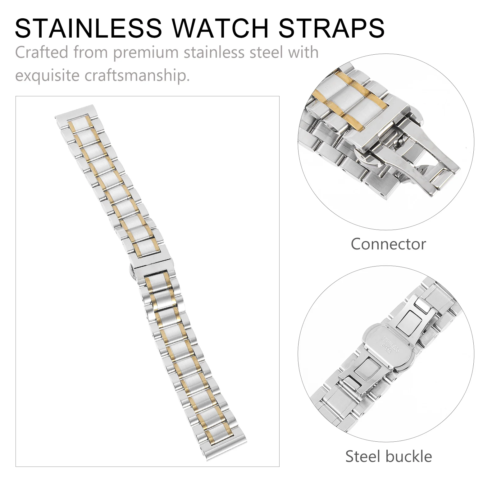 

Stainless Steel Watch B Durable Strap Replacement Fashionable Anti Rust Wristb Bracelet For Daily Use Business Occasions