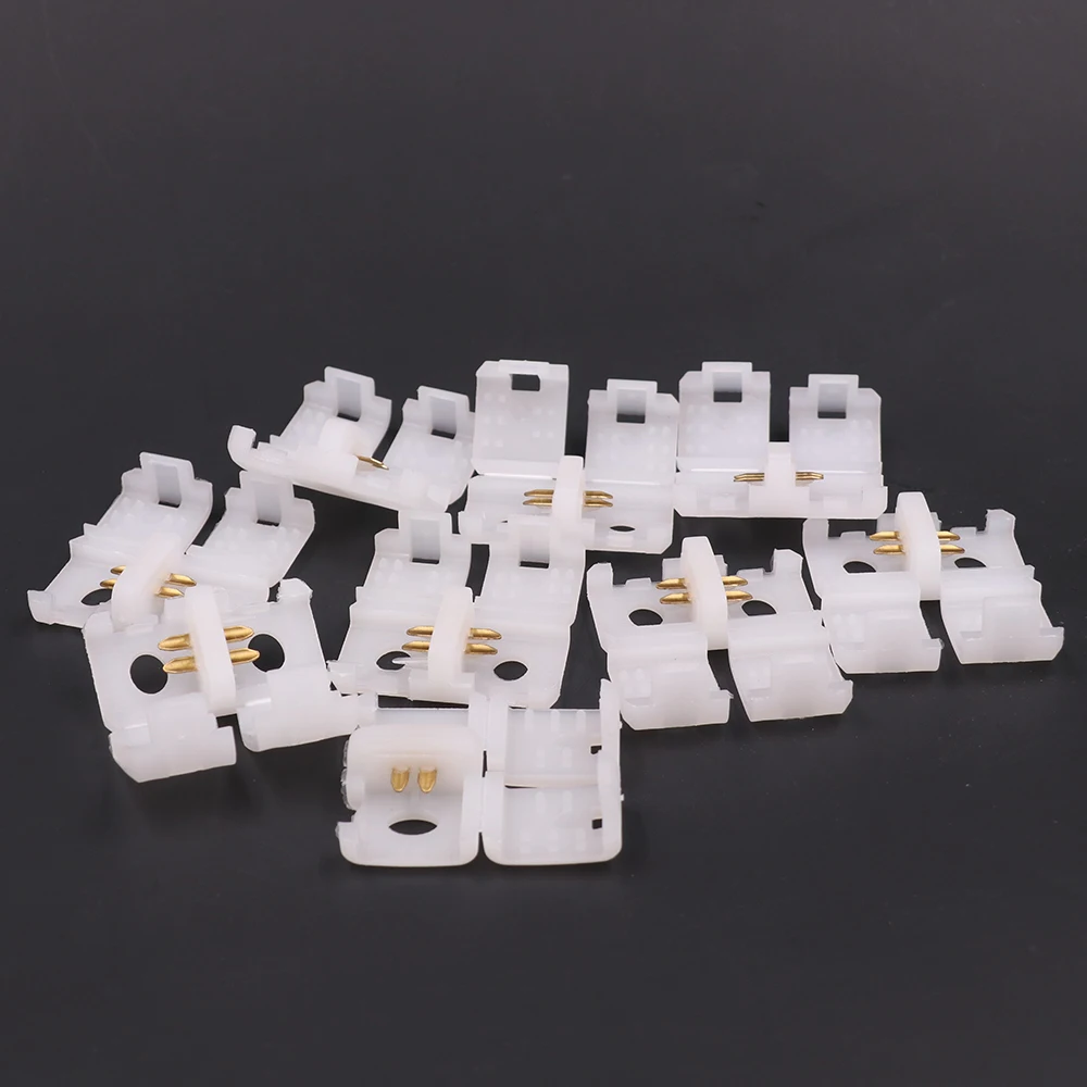 1/5/10Pcs High Density COB LED Strip Connector 2 Pin I Shape FOB Connectors for 288LEDs/m 360LEDs/m AC 110V 220V Tape Light