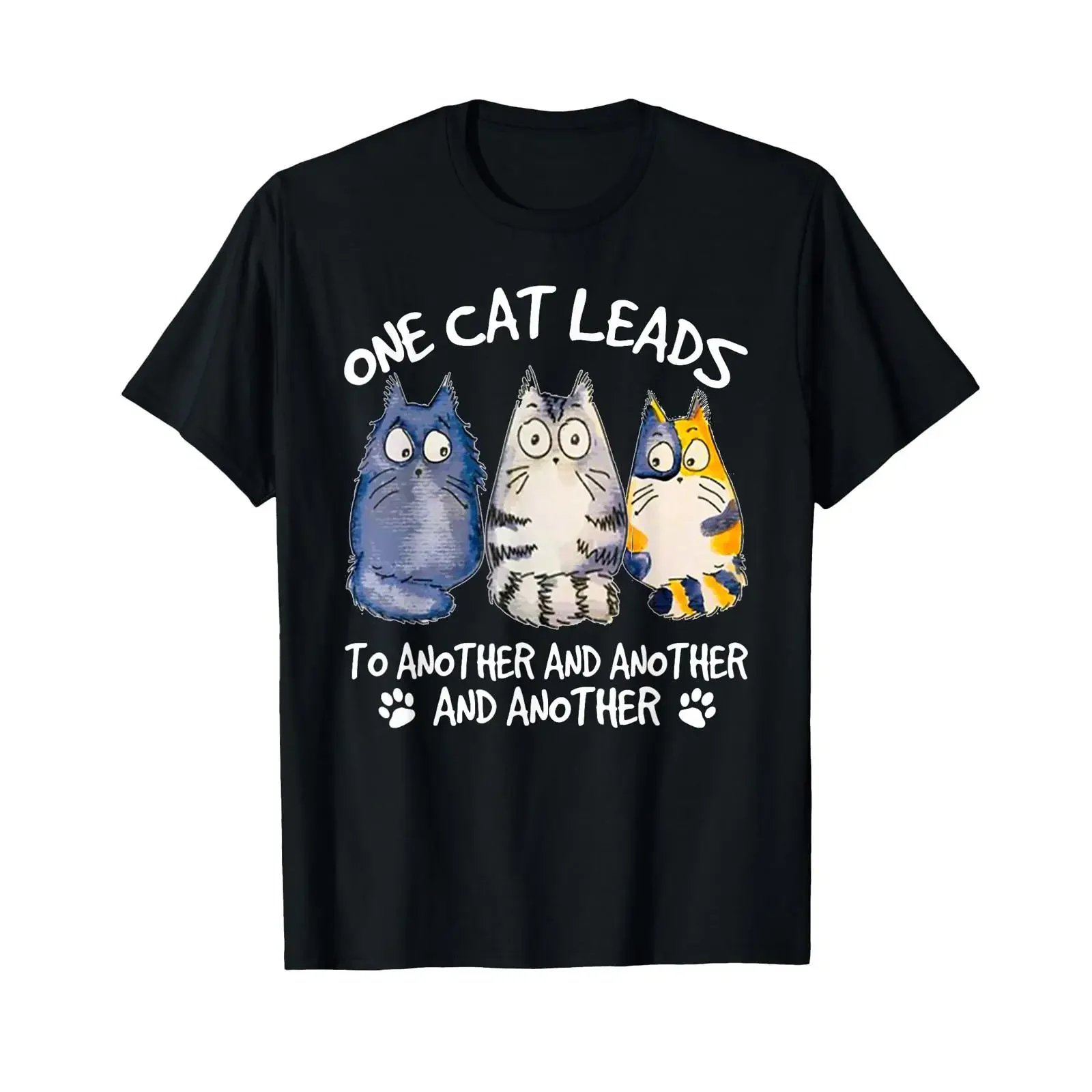Lustiges Katzen-Design-T-Shirt für Katzenliebhaber, Vintage-Stil, leicht bequem, Unisex-Oberteil für den Alltag, Streetwear für Herren