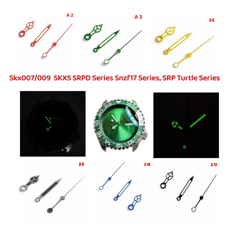 

Mod Watch Parts Green Luminous SKX007 Watch Hand Pointer Fit for SKX007 009 SKX 5 SRPD Snzf17 SRP Turtle Series