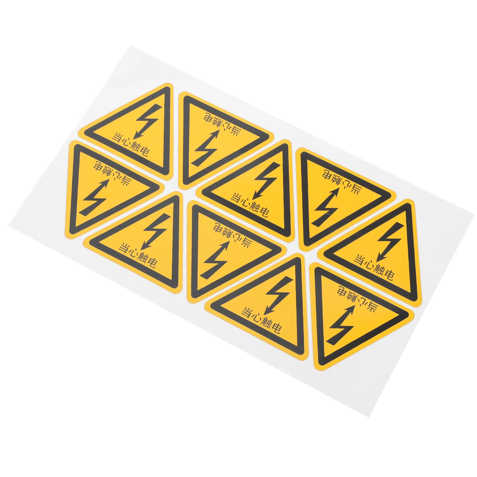 

10 pcs Caution Electric Shock Sign Adhesive Warning Sticker For Factory Office School Self Adhesive Safety Sign Traffic Safety