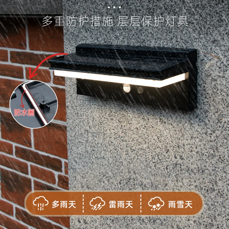 

2026 New Solar Wall Lamps Outdoor Courtyard Lights Home Human Body Induction Light Garden Corridor Wall Lamps Light Control Hot
