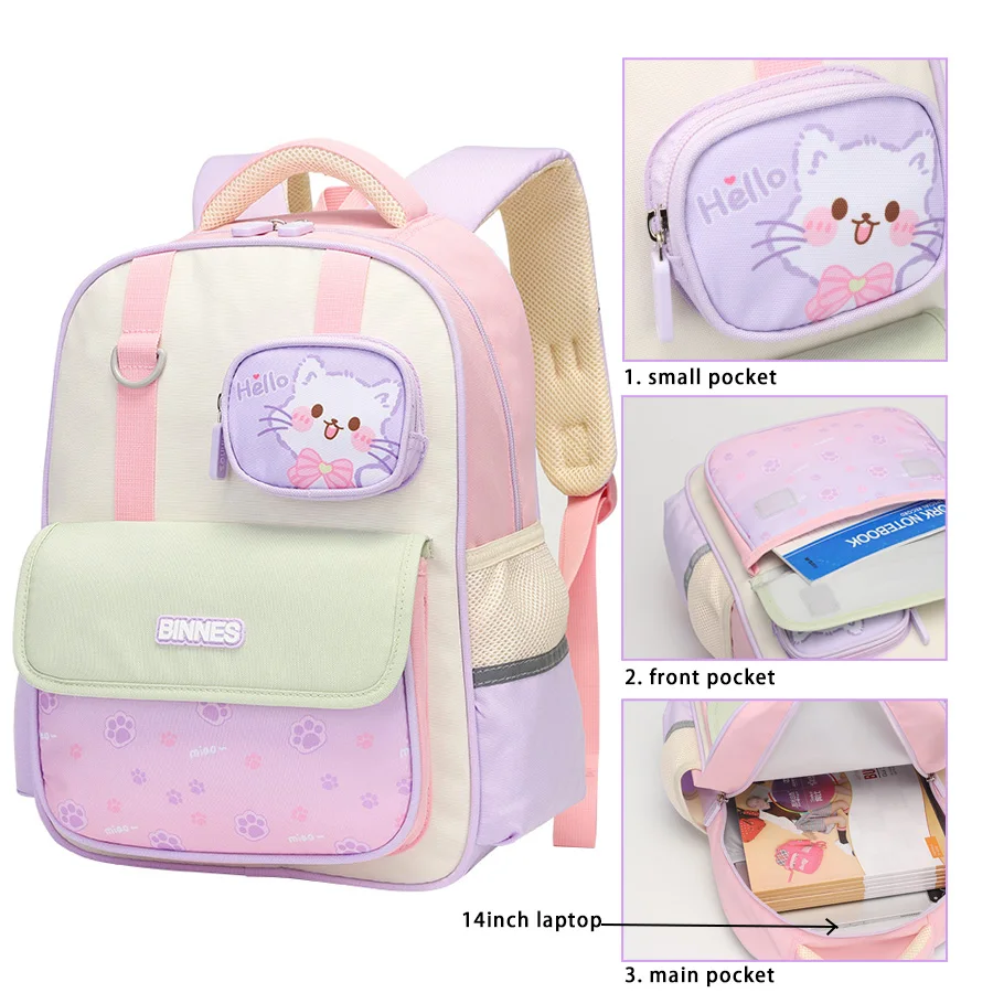 SUN Eentos-Sac à Dos d'École Maternelle de 14 Pouces pour Fille, Mignon, Nouvelle Collection, 1 Pièce