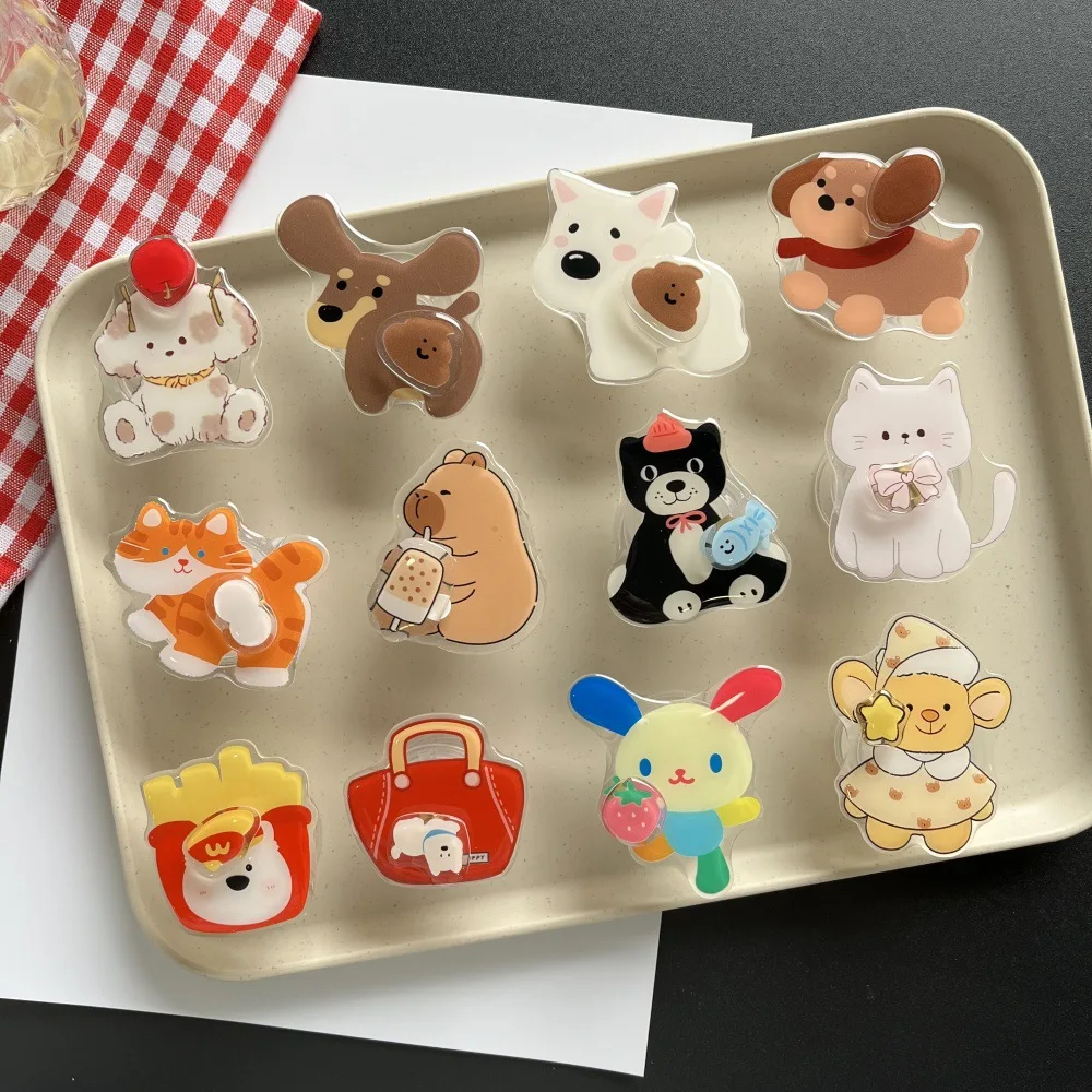 الكرتون الحيوان حامل هاتف المحمول متعة جرو حامل هاتف المحمول الخلفي ملصق قابل للسحب المحمولة دعم مشاهدة سطح المكتب