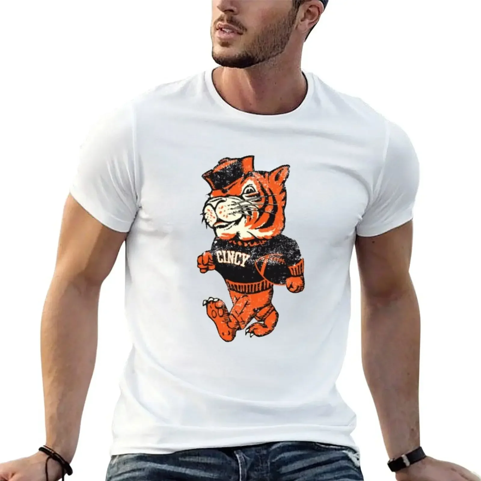 Bengals Reimagined Fighting Mascot T-Shirt plus sizes for a boy summer tops workout shirts for men