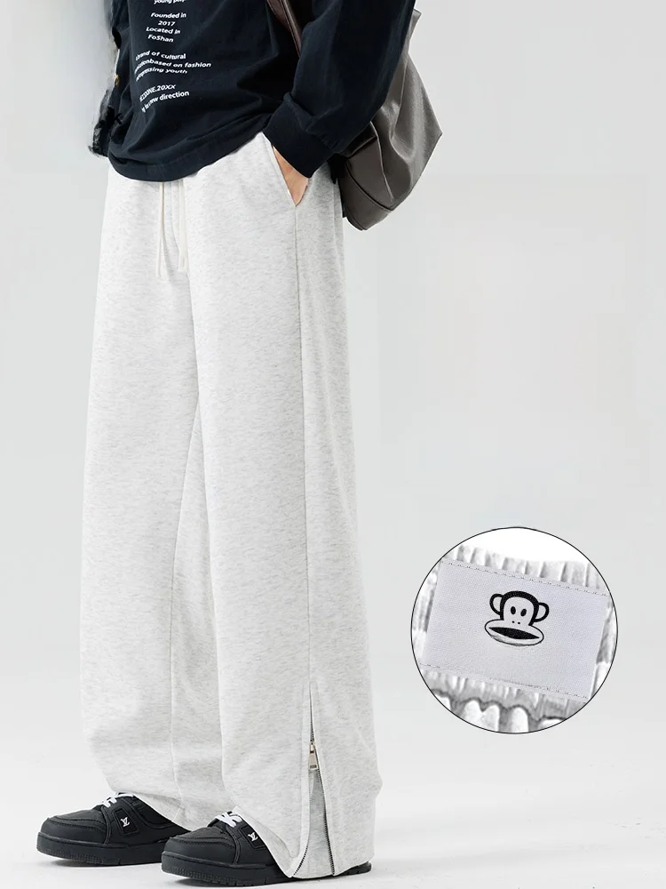 

Мужские повседневные брюки Paul Frank American Style свободного прямого кроя, осенние, новые, модные, брендовые, с разрезами, длинные, молодежные, Vitali Style