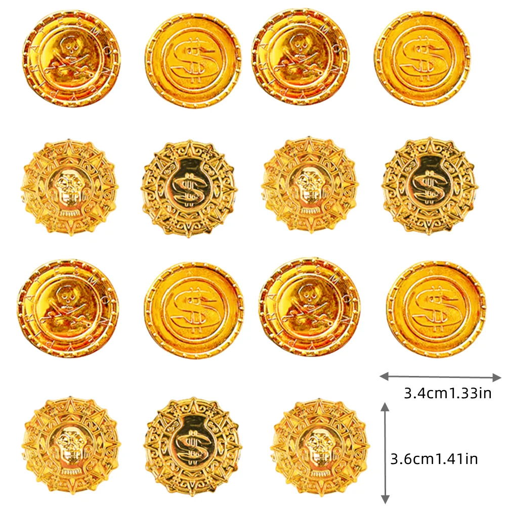 30-100 Pcs Plastic Pirate Gold Coins for Birthday Party Celebration Party Gifts Kindergarten Party Game Props Carnival Gift Pack