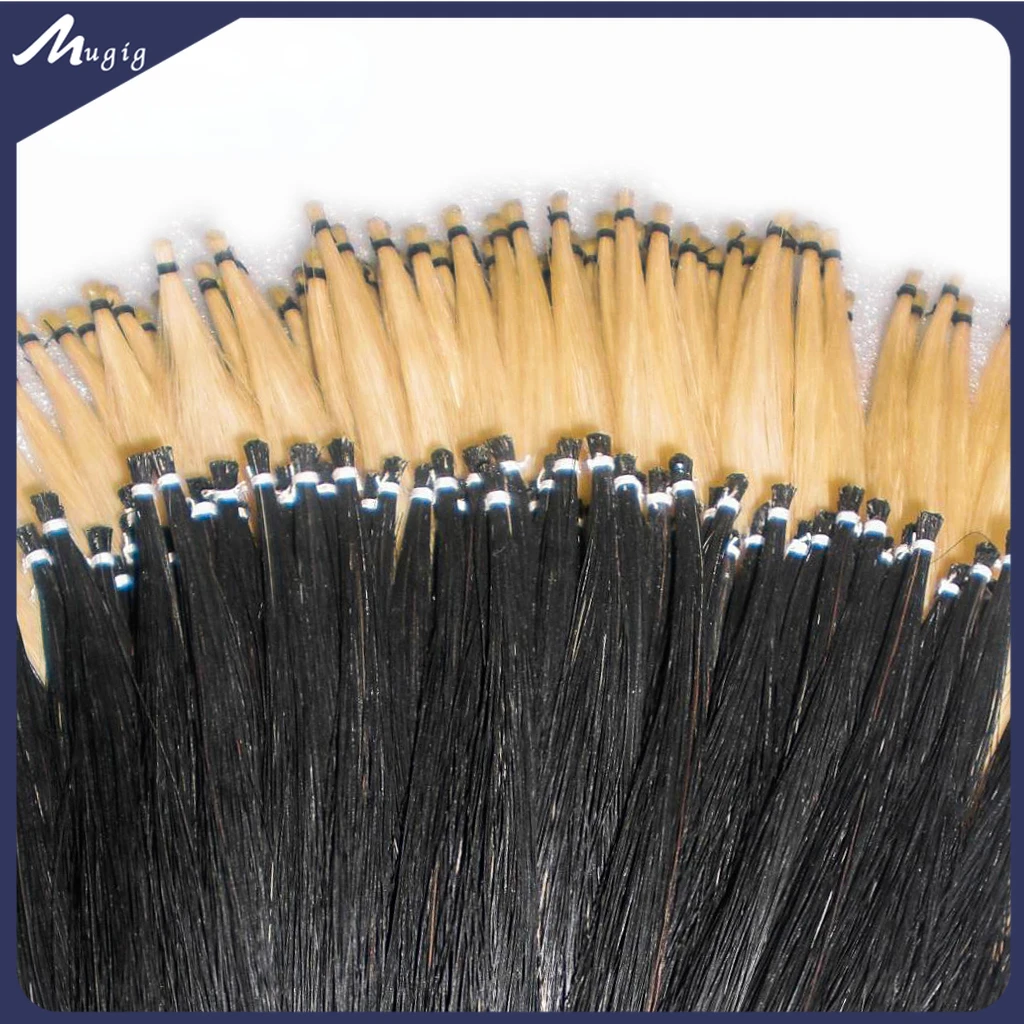 5 Hanks 4/4 3/4 1/2 1/4 1/8 Violin Bow Horsehair Genuine 80cm Length Natural AA Mongolia Horse Hair Tail Bow Repair Black &White