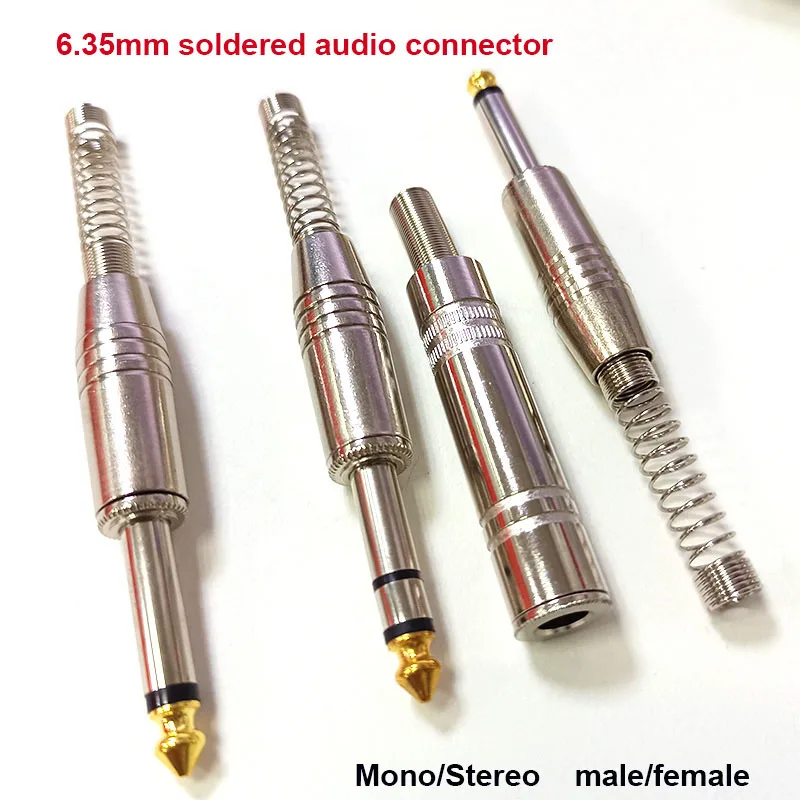 2 3 القطب المعادن 6.35 مللي متر 6.5 مللي متر أحادية ستيريو ذكر أنثى لحام مكبر للصوت التوصيل 6.35 6.5 ميكروفون جاك المكونات في موصل الصوت KTV L