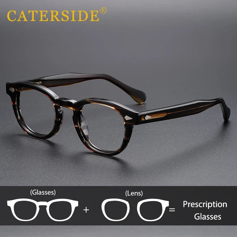 

CATERSIDE круглые ацетатные мужские очки по рецепту с защитой от синего света, очки для чтения, индивидуальные оптические очки, женские повседневные очки