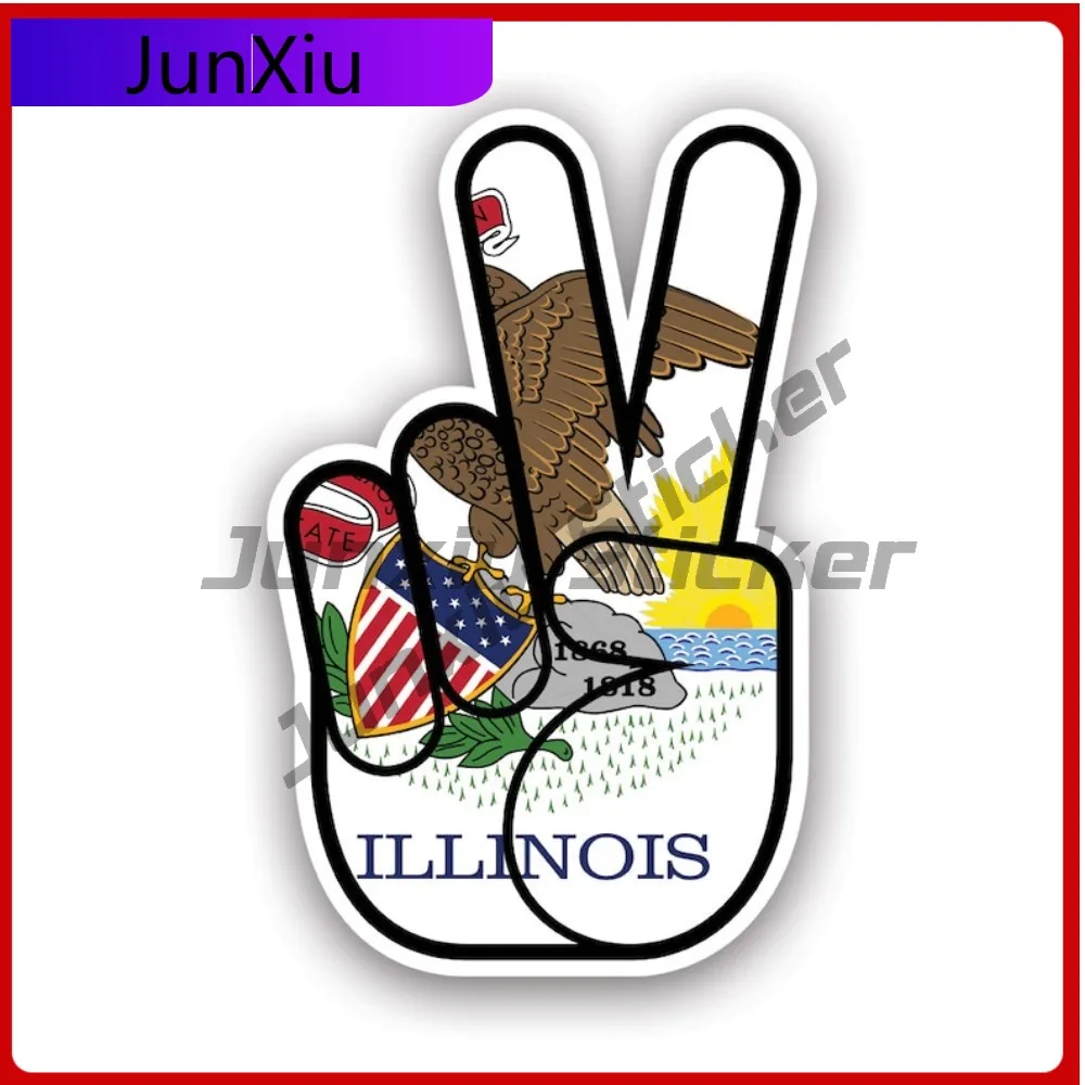 

Illinois State Shaped Peace Sign Sticker Funny Laptop Waterproof Vinyl Decal For Suvs Creative Unique Decor High Quality Decor