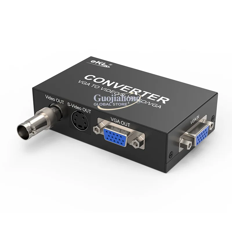 

eKL-1801 Конвертер видео VGA в AV и BNC для компьютера и телевизора, VGA S-Video