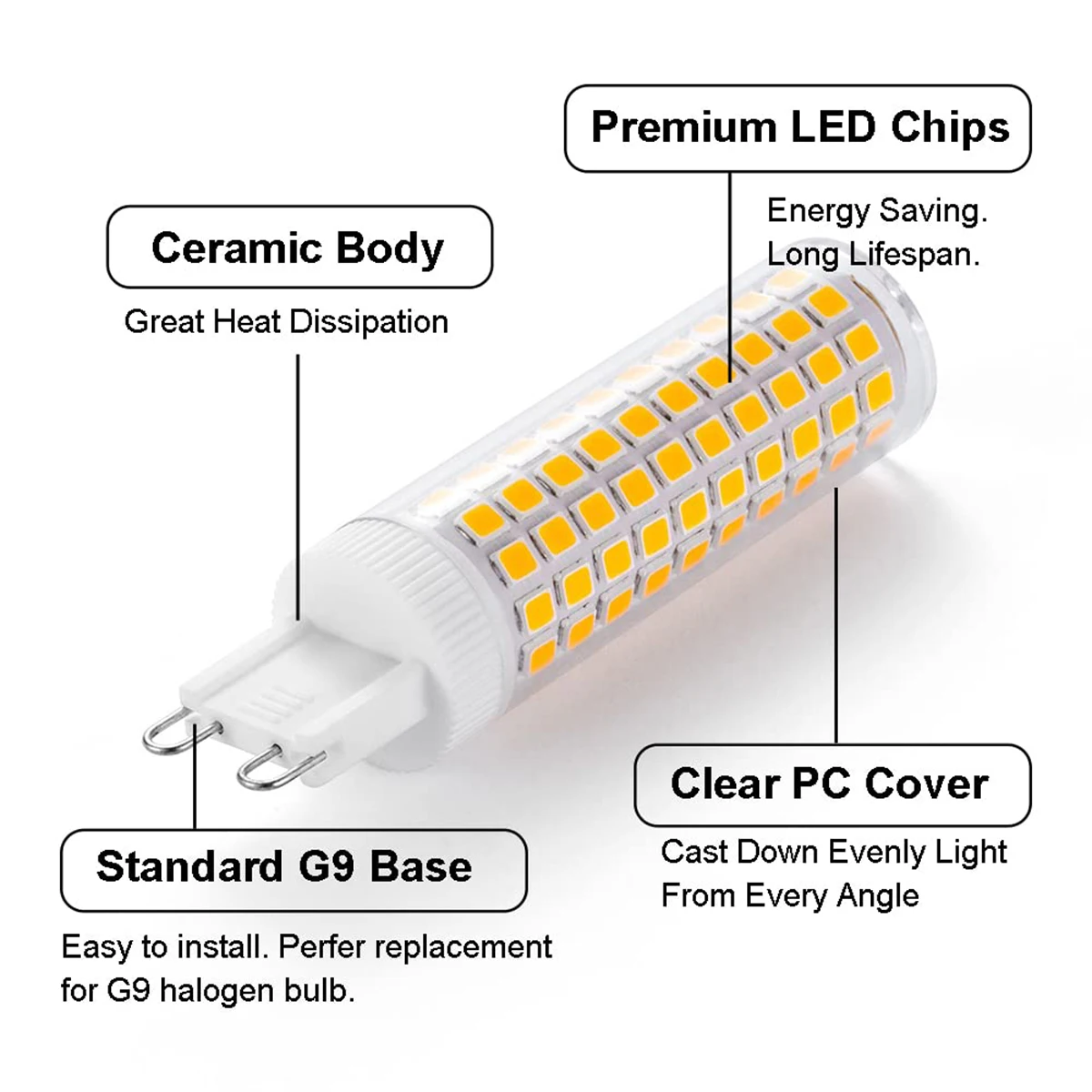 18W 124led bombilla de maíz LED bombilla de dormitorio cerámica ac220v / 110v 2835smd habitación brillante hogar G9 decoración iluminada