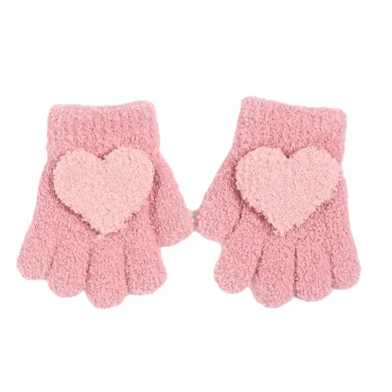 

New Love Woolen Wool Autumn And Winter Children's Glove Knitted Warmth And Thickness