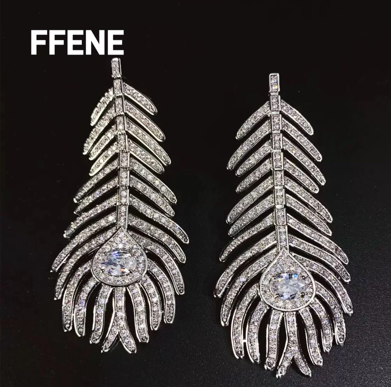 

[Design Sense] 925 Silver Needle Earrings Zircon New Fashion Trendy High-End Korean Style Design Sense