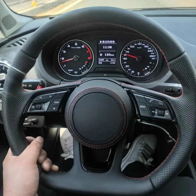 

Car Steering Wheel Carbon Fiber Suede Leather For Audi RS3 A4 B8 B8.5 B9 A3 8V S3 S4 RS3 RS4 RS5 2017-2022 Car Accessories
