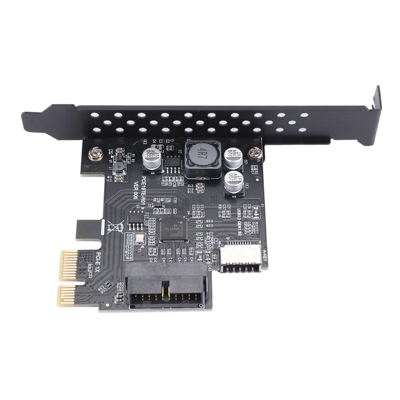 AF91-PCI-E 1X To USB 3.2 GEN1 5Gbps 20Pin Front Panel Header (To Type-C Front Panel Header) Front Panel Connector Riser Card