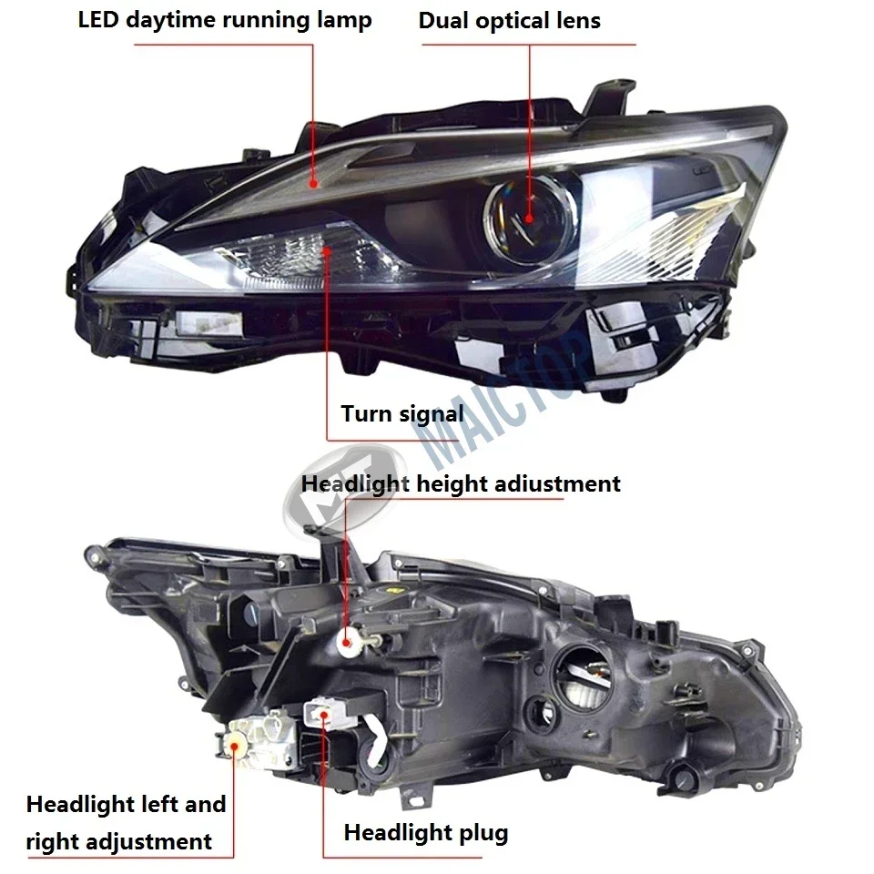 Maictop car accessories facelift led faro front head lamp for lexus ct ct200 ct200h 2019 2020 2021 headlight