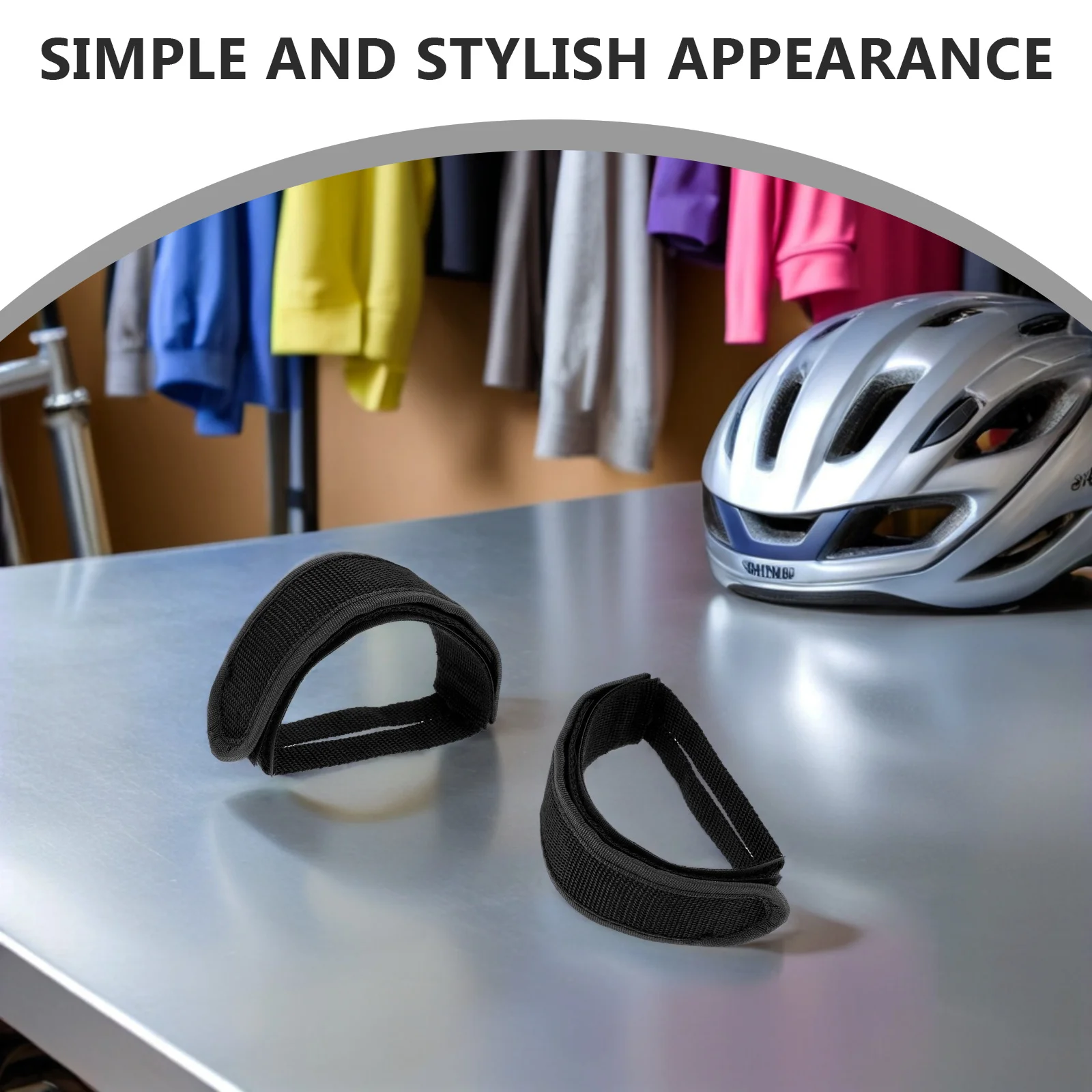 

Black Adjustable Bike Pedal Straps Set Nylon Durable Anti-Slip Fixed Gear Cycling Toe Clip Pedals Foot Protection