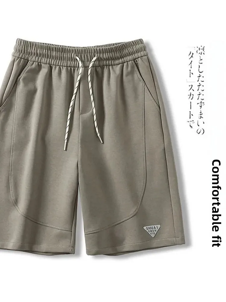 

Summer New Men's Casual Cotton orts Breathable Elastic Waist Five-Quarter Length Loose Straight Leg Spor Comfortable orts