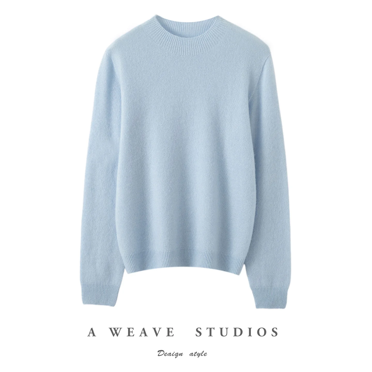 Ladies' 100% Pure Cashmere Sweater Semi-High Neck Knitted Pullover Solid Color Basic Fashion Women's Fall/Winter 2026