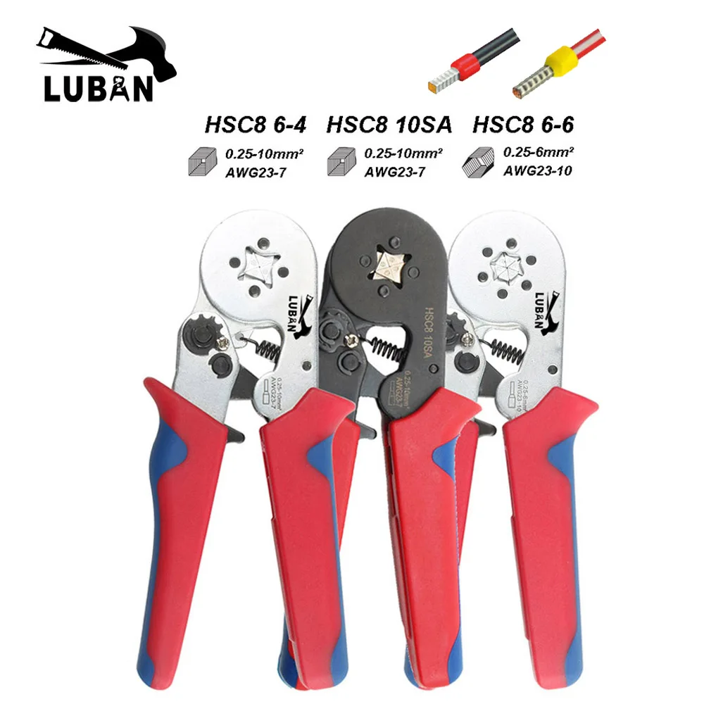 

Обжимные клещи для наконечников HSC8 10SA/6-4 0,25-10 мм2 23-7AWG 6-6A 0,25-6 мм2