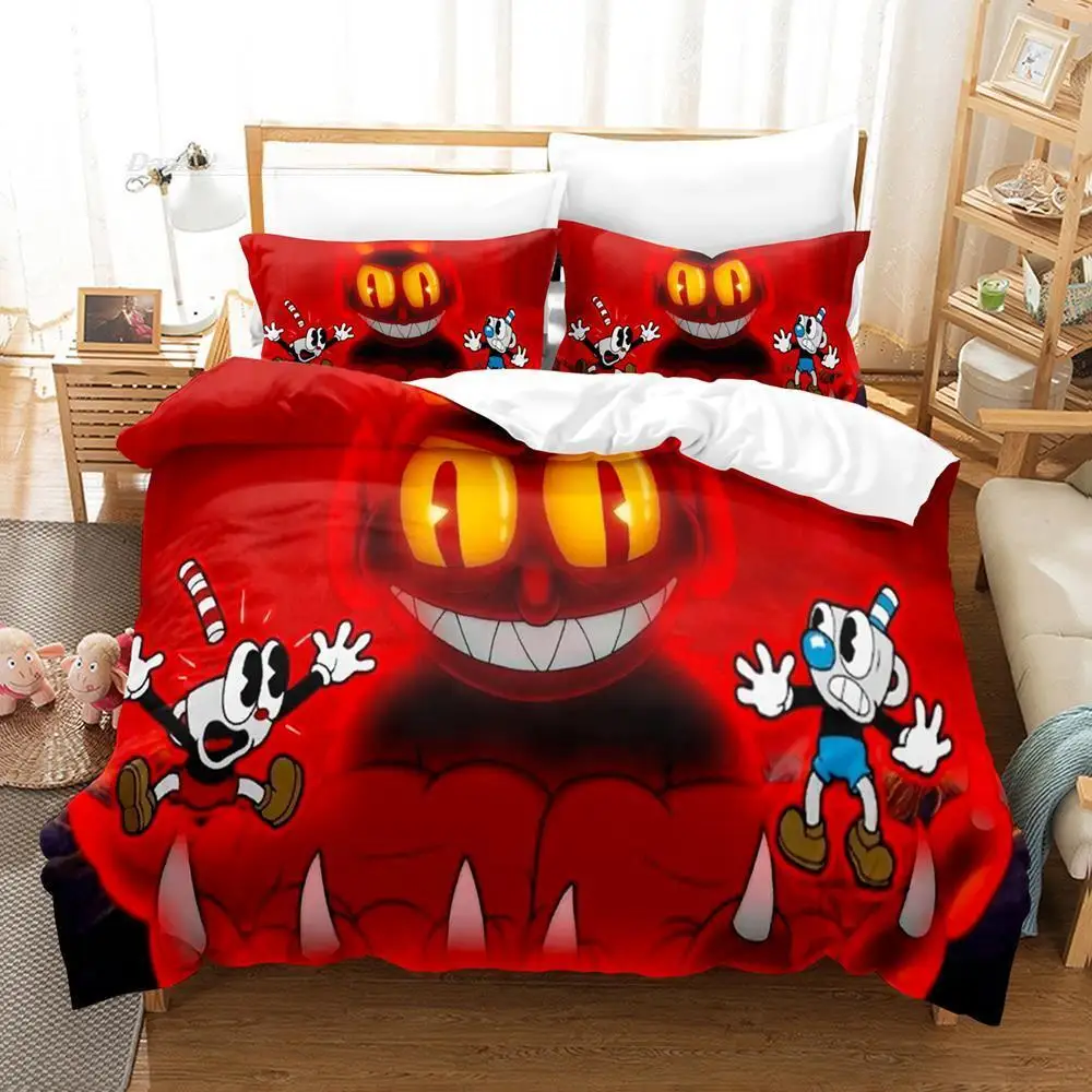 

New 3D Print Anime The Cuphead Show Bedding Set Single Twin Full Queen King Size Bed Set Aldult Kid Bedroom Duvetcover Sets