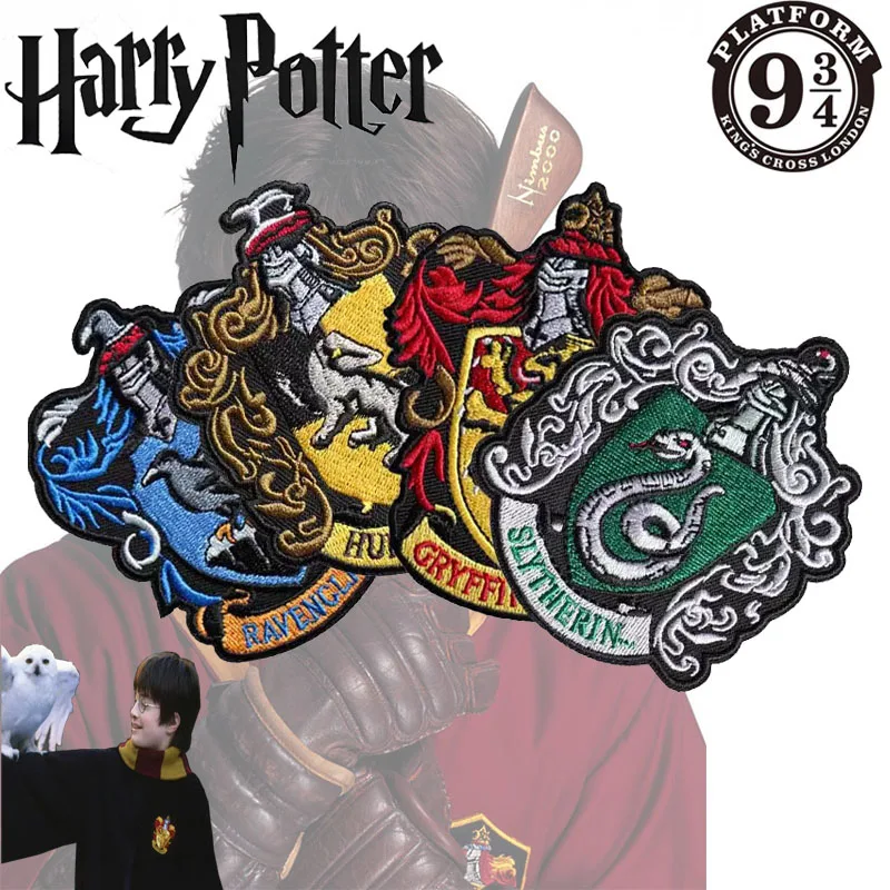 Fashion Trend Anime Hogwarts Magic Academy Gryffindor Figure Delicate Embroidery Patches on Clothes Stickers for Jacket Cartoon