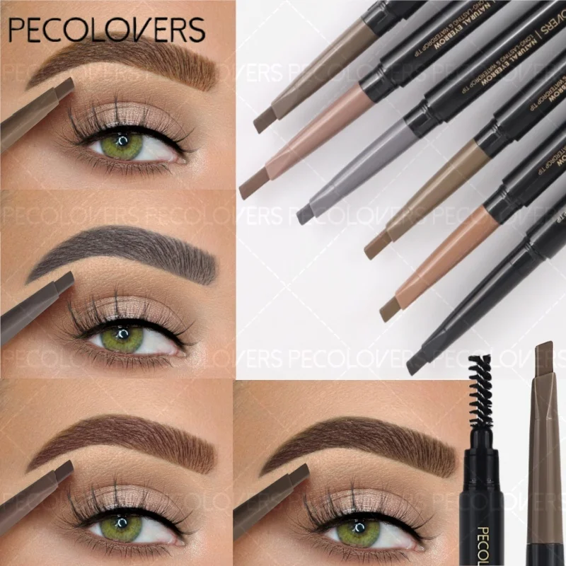 Suave sem florescer marrom lápis de sobrancelha triângulo de cabeça dupla natural longa duração lápis de sobrancelha maquiagem cosméticos