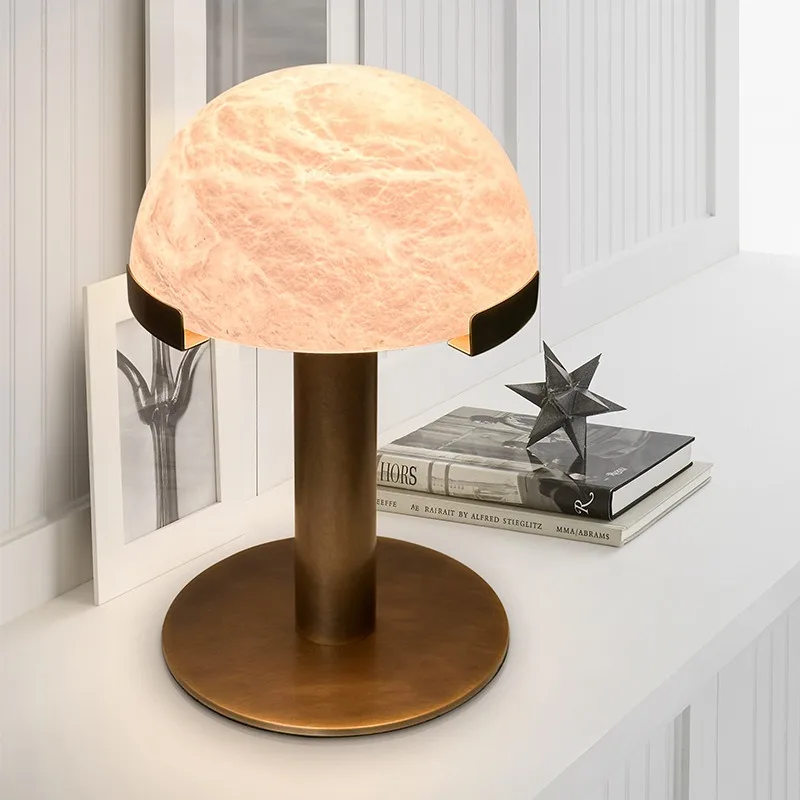 American art lamp, study office marble desk lamp, living room all-copper decorative lamp, bedroom bedside lamp non-standard