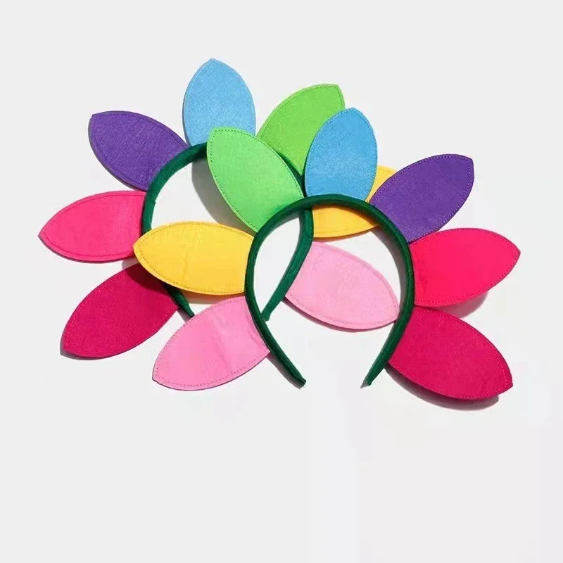 Sunflower Hair Bands Rainbow Colour Hair Bands Birthday Festival Party Cute Headband Stage Hair Decoration Children\'s Day Gift