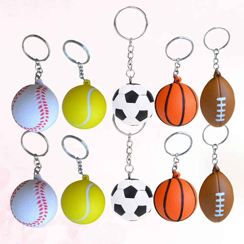 30 Pcs Football Keychain Bionic Sports Keychains Rugby Keyring Game Souvenir Child