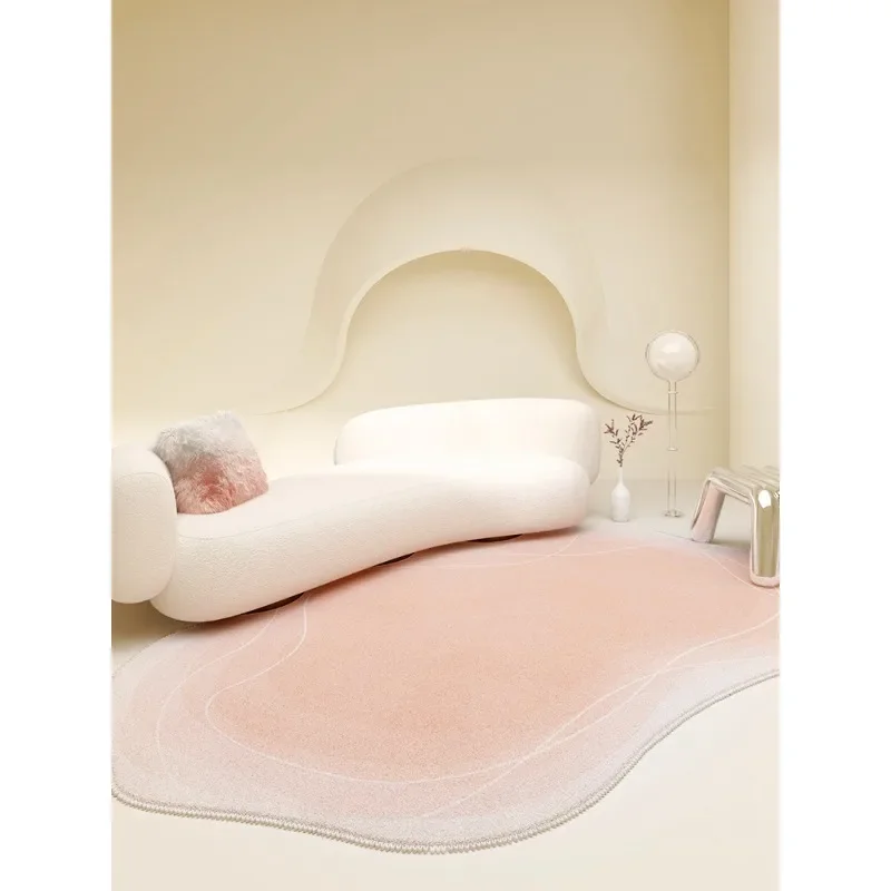 Cloud irregular special-shaped sofa pink thick velvet floor mat