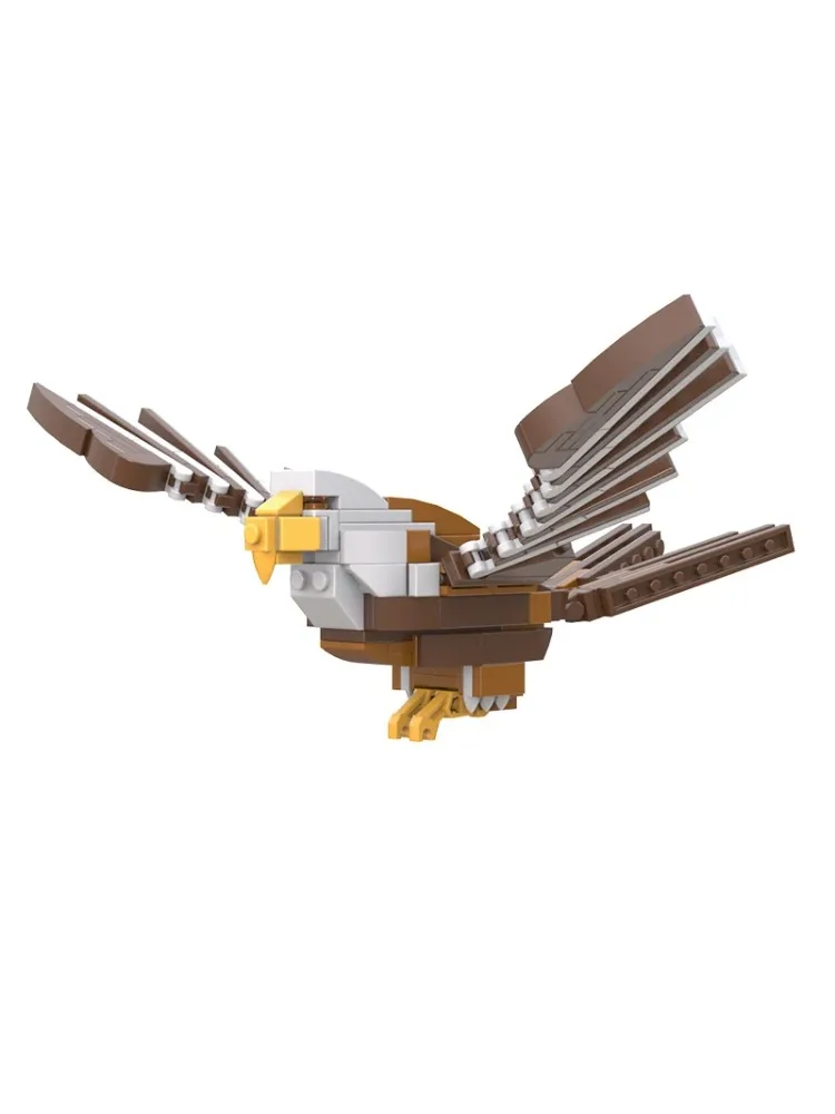 188PCS MOC Animal Birded Creative Building Block Assembly Model MOC-158497 Bald Eagle Iconic Building Block Toy Holiday Gift