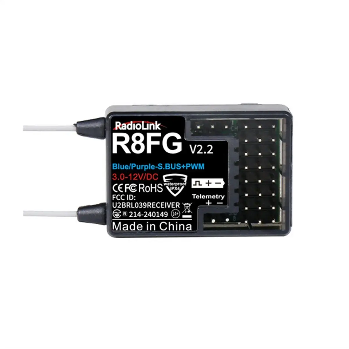 SCLS Radiolink R8FG 8 Channle 2.4G Gyro RC Receiver Voltage Return 600 Meters Long Range RX for Car Boat RC8X RC6GS RC4GS