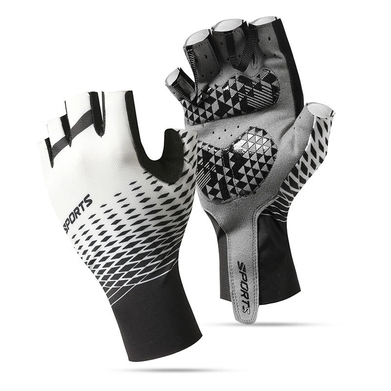 Halbfinger-Fahrradhandschuhe für Herren & Damen Atmungsaktiv Rutschfest Gepolstert Stoßabsorbierend MTB Fahrrad Outdoor-Reithandschuhe