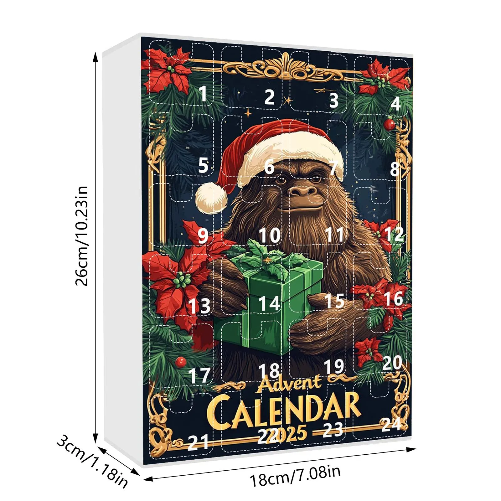 Vintage Advent Calendar Christmas Countdown Christmas Countdown Set For Apes Christmas Large Hour Glasses with Sand 60 Minutes