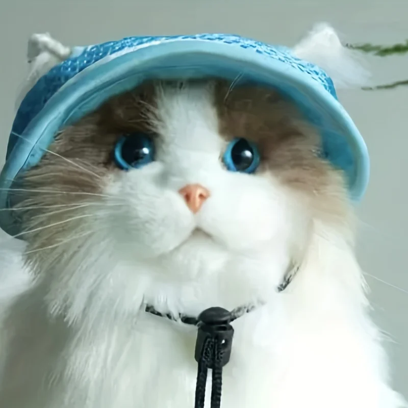 Immagine 4: 1pc cappello protettivo solare per animali domestici con decorazione a fiocco per cani e gatti-regolabile ed elegante