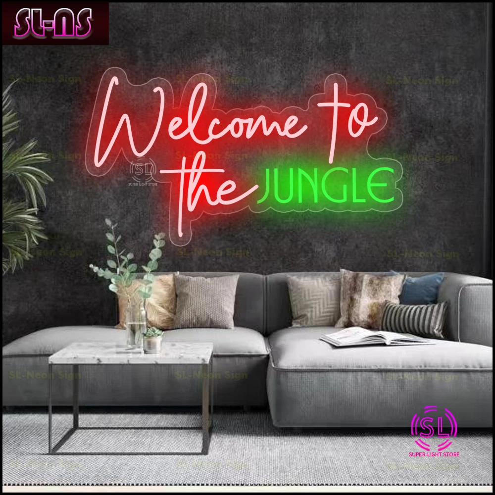 

Custom Big 70X40cm Welcome to the jungle Neon Sign Room Light Signs for Home Party Decoration,Personalized Gifts