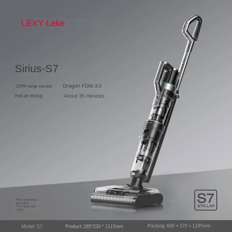 Lake Sirius S7 3-em 1 Eletrodomésticos, Remoção de ácaros, Máquina de Limpeza de Poeira, Lavagem de Sucção, Varrer, Mop Integrated Machine