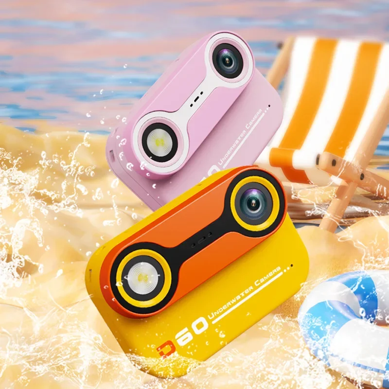 

D60 Waterproof Camera 3-meter Underwater Camera 2k High-definition Underwater Swimming Children's Electronic Camera 10x Zoom Toy