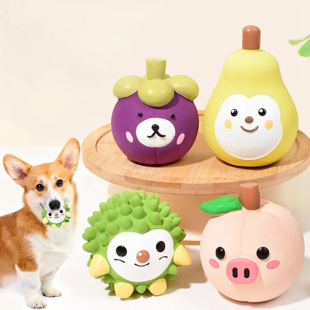 Cartoon Pet Latex Squeaky Toy Monkey/Hedgehog Bear/Pig Shape Dog Sounding Toy Bite-resistant Fruit Shape Dog Vocal Toys