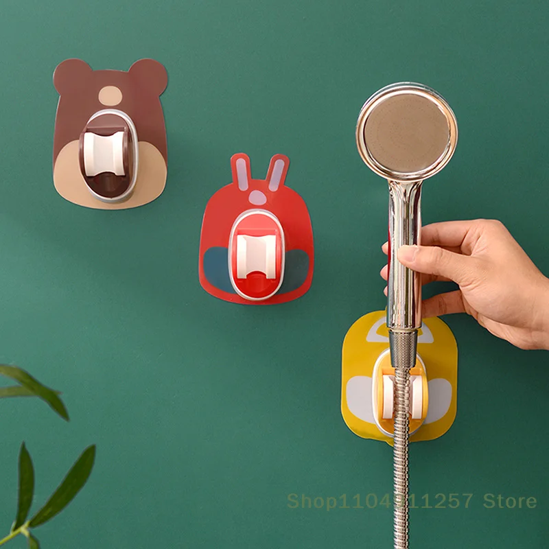 1pc Cartoon Shower Head Holder Suction Cup Shower Head Adjustable Shower Holder Suitable For Family And Children
