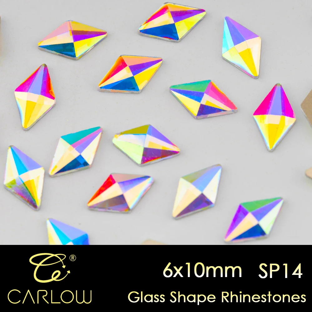 CARLOW Multi Shapes Flatback CrystalAB 100/500pcs Glass Nail Art Glitter Stones for Crafts Decoration Link 1