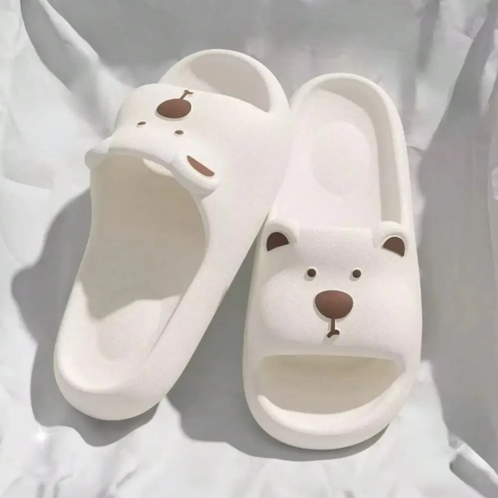 Thick Sole Indoor Flip Flops Soft Sole Anti-Slip Texture Thick Sole Slippers Cartoon Design Non-Slip Outsole Anti-Slip Slippers