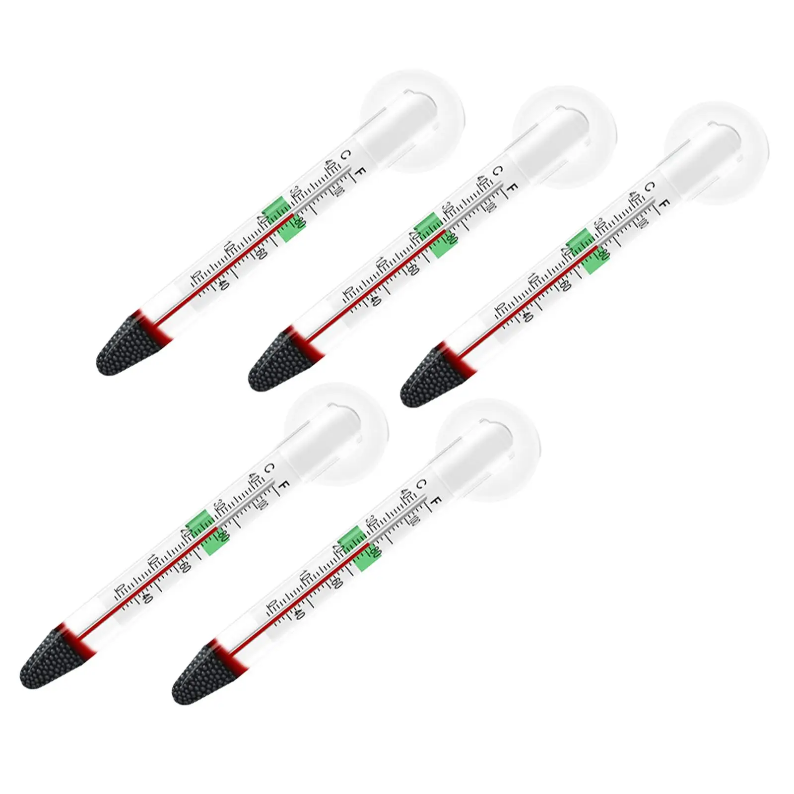 5Pcs Floating Thermometer Glass Tube Double Layered Glass Accessories Measurement Easy Read Accurate Fish Tank Thermometer