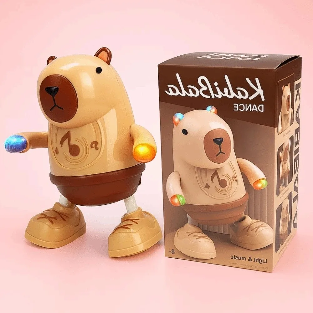 Singing Dance Electric Capybara Toys with Music Lighting Swinging Hands Capybara Dancing Toy Durable Left Right Dance