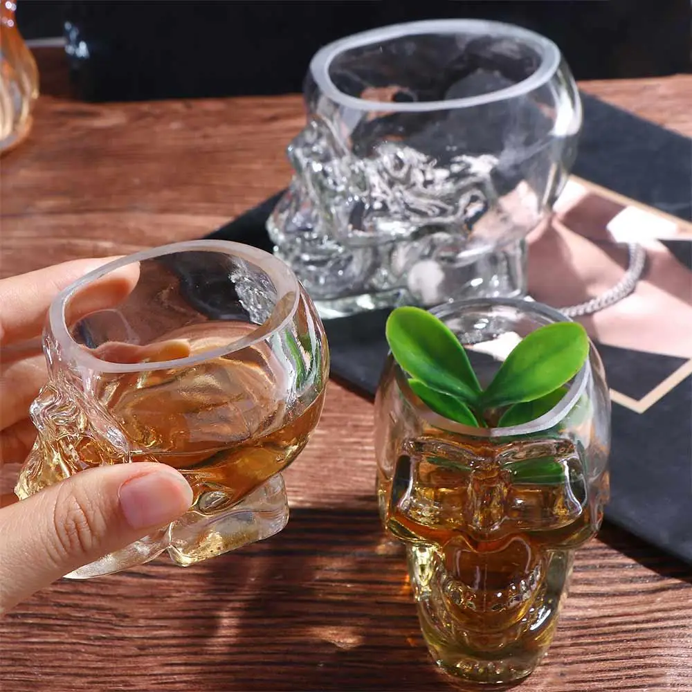 Personality Transparent Skull Wine Glass Cup Crystal 80/150/350ml Mug Gothic Drinkware Gift